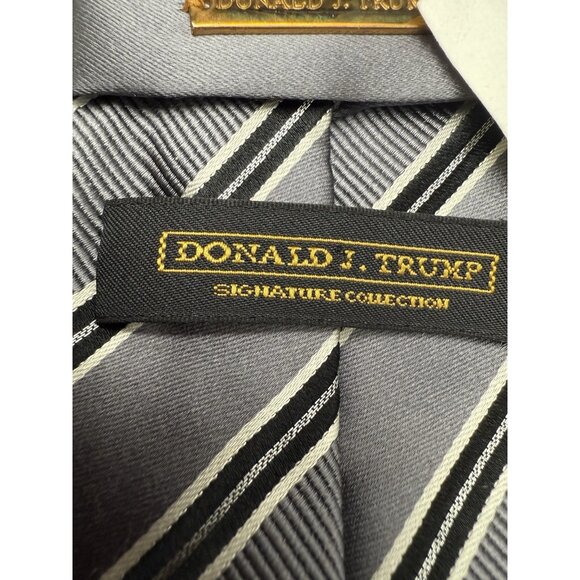 Donald J. Trump Collection Silver Tie Width 3.5" Length 61” - Picture 4 of 6